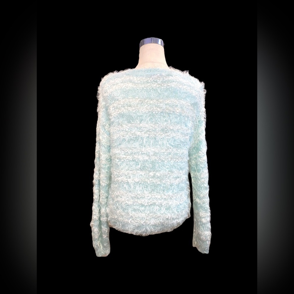 Apt. 9 Blue White With Silver Sequence Long Sleev… - image 3